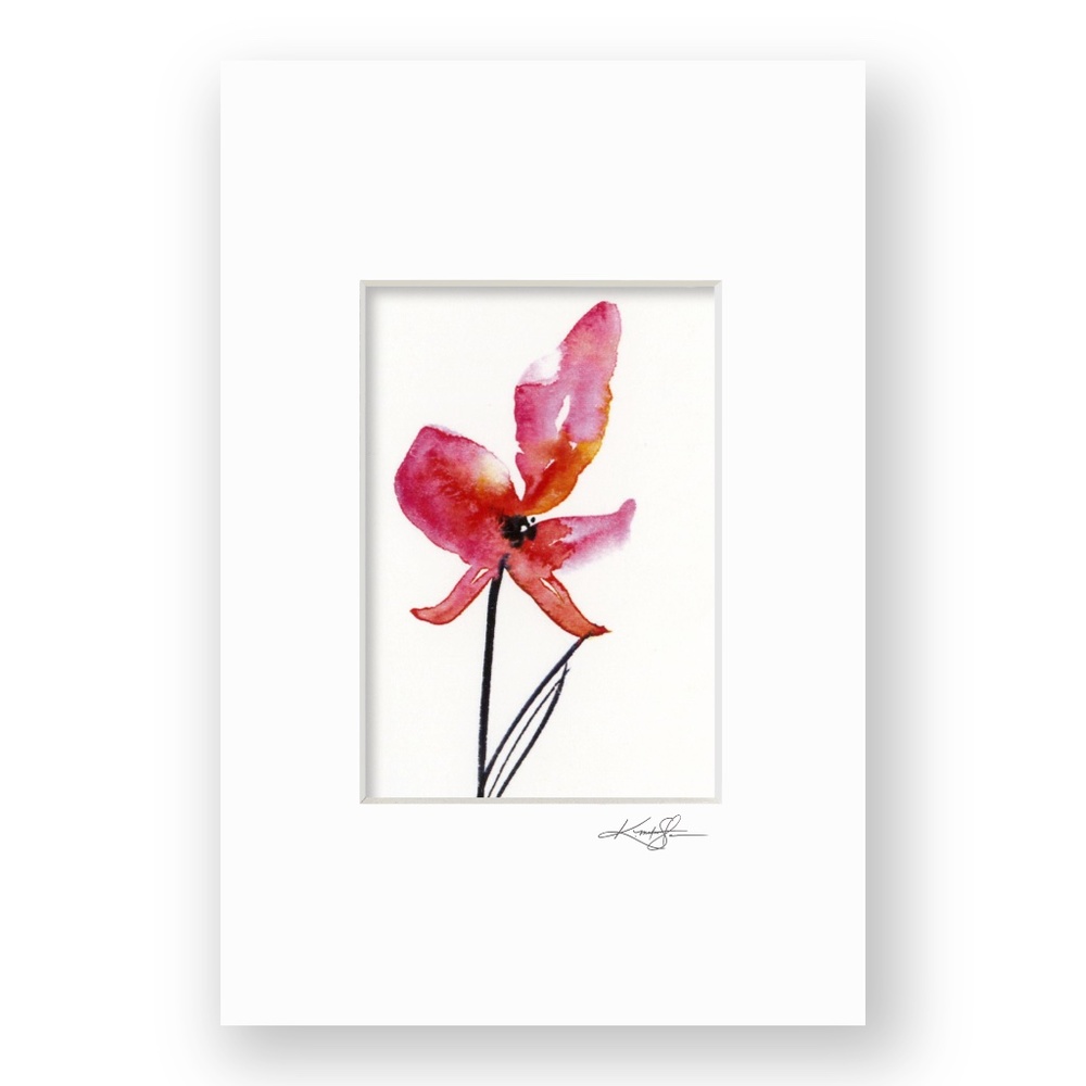 Flower Print in Mat from original painting by Kathy Morton Stanion - Soft Bloom
